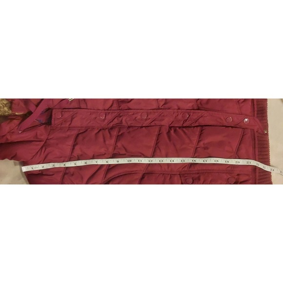 American Eagle Outfitters Maroon Full-Zip & Snap Hooded Quilted Vest Size Large - Picture 12 of 13